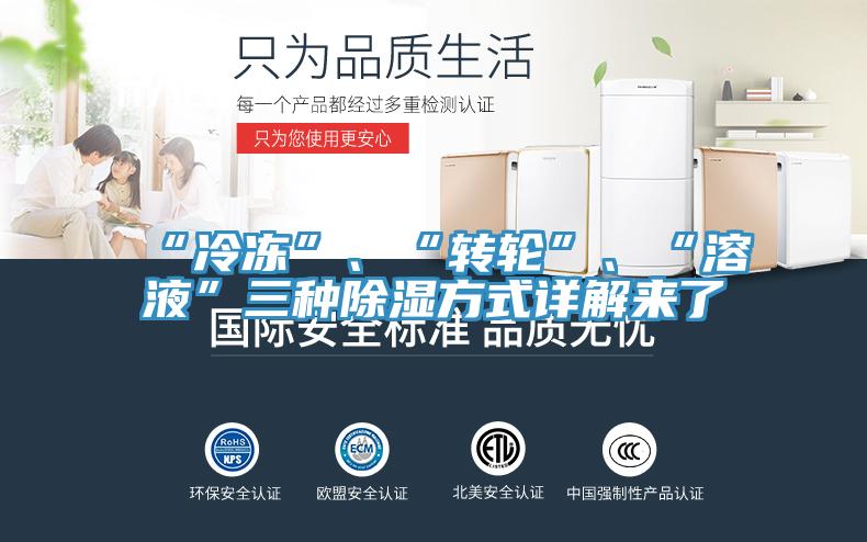 “冷凍”、“轉(zhuǎn)輪”、“溶液”三種除濕方式詳解來了